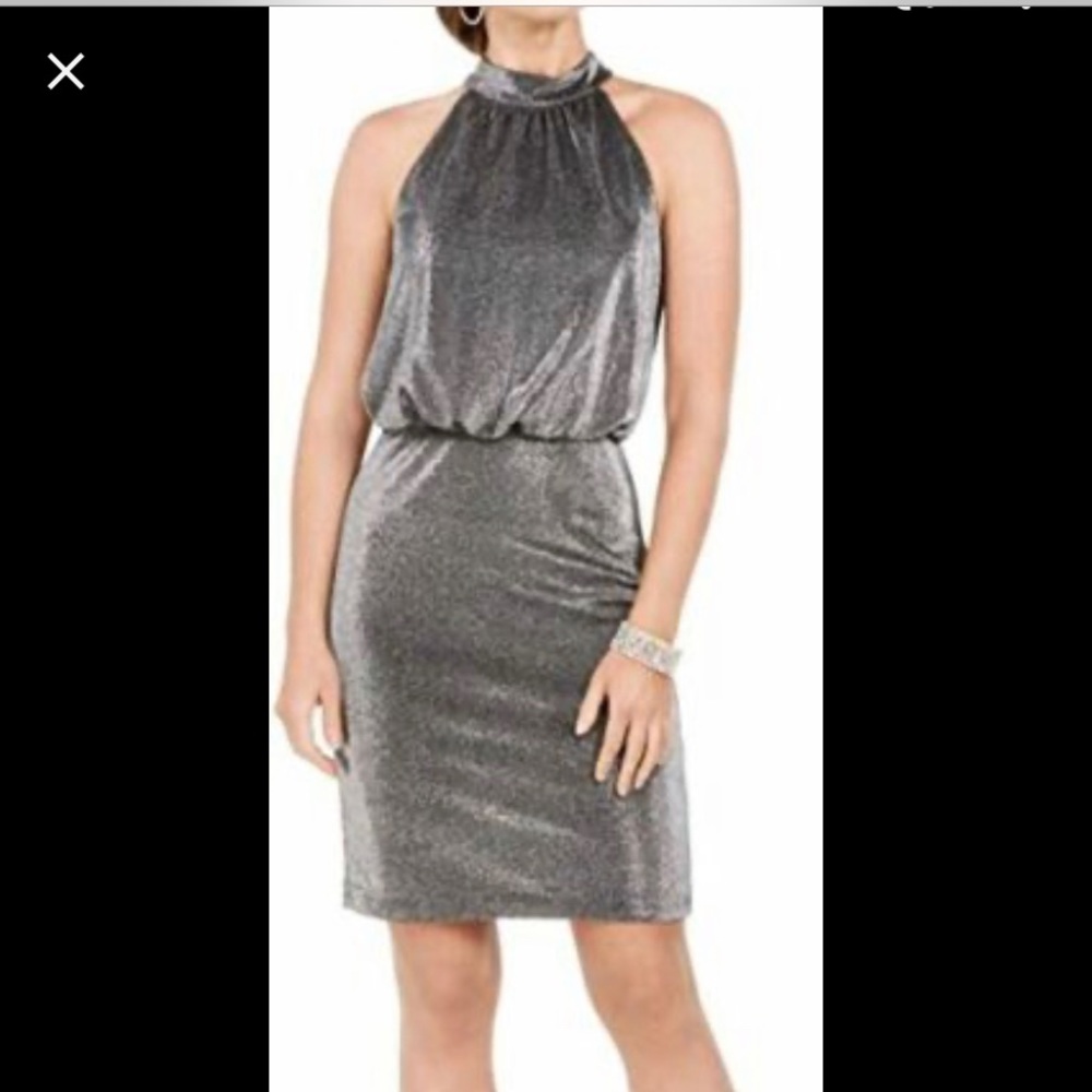 Vince Camino black silver cocktail dress